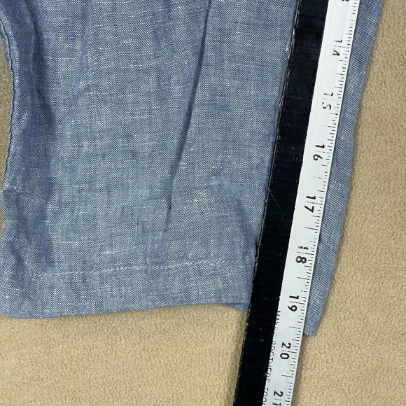 Athleta Capri‎ Linen Pants Womens 4 Elastic Waist w Drawstring Zipper Pockets - Picture 5 of 10